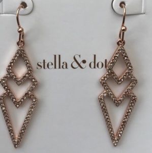 Stella and Dot Rose Gold Pave Spear Earrings